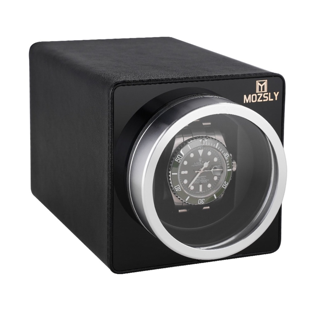 Home MOZSLY® Single Watch Winder - Black Leather MOZSLY® Single Watch Winder - B - Picture 4 of 12
